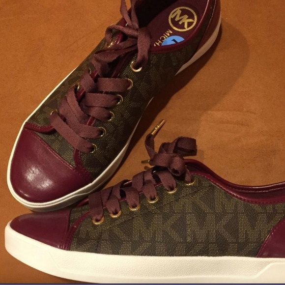 michael kors burgundy sneakers